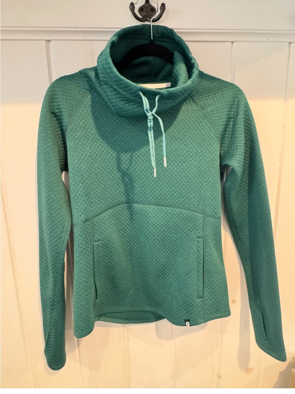 Marmot Annie Quilted Cowl Neck Pullover Top Green - Size XS